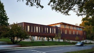 Lubber Run Community Center NORTH FAÇADE CLAD IN COPPER ENVELOPE WRAPPER