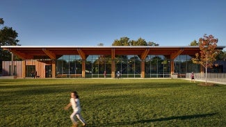 Lubber Run Community Center RECREATION LAWN ATOP SCULPTURAL LANDSCAPE PLINTH