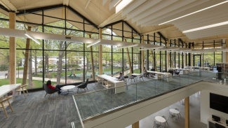 Southwest Public Library in Washington, DC interior view of upstairs workspaces