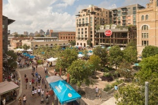 aerial view of downtown