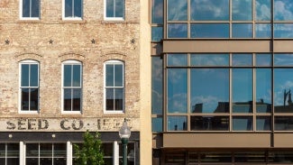 front close up of building windows