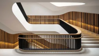 Interior staircase of Martin Luther King Jr. Memorial Library 