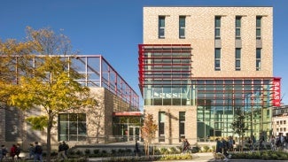 Exterior of Seattle Academy of Arts and Sciences Middle School on a sunny day.