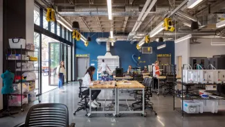 Students working in workshop of the Student Success District, University of Arizona 