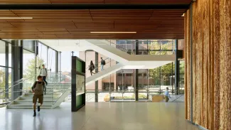 Interior staircase of University of Washington, Life Sciences Building 