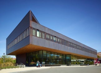 The upper level houses the offices for the franklin regional transit authority and the franklin regional council of governments. the design optimizes massing, material selections, and on-site renewable energy.