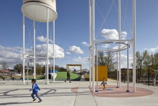 kids playing in a playground