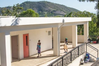 clinic exterior with mountain in the background