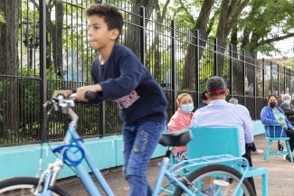 South Bronx youth and seniors cool down at The Refreshing Waters.