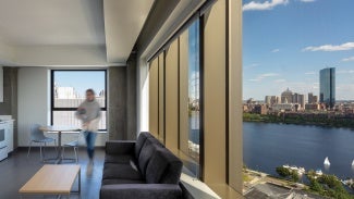 View from MIT Site 4 Graduate Housing