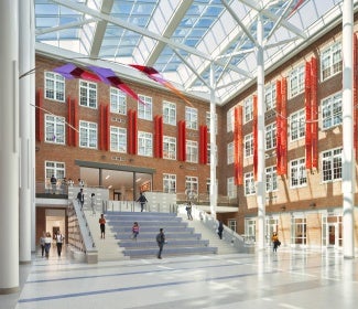 Rendering of school modernization project Perkins Eastman