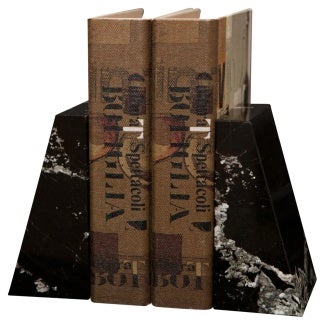 black marble bookends