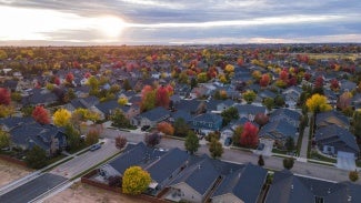 arial view of a residential area
