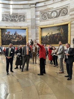 people standing in the center of the capitol