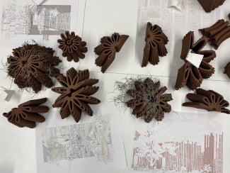  3D-printed ceramic material assemblies