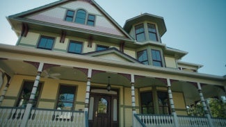 View looking up at the Queen of Zero house