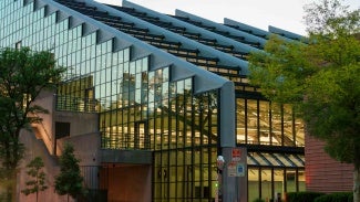 Daytime view of Gund Hall.