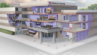 Rendering of a hospital