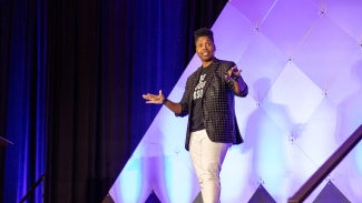 Vernice Armour speaks at WLS 2025.