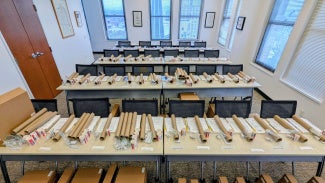 Preparation area for design program boxes