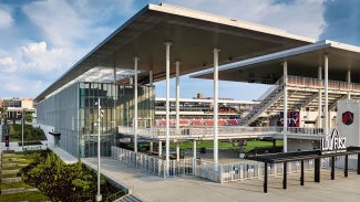 Exposed steel columns at CITYPARK in St. Louis, Mo.