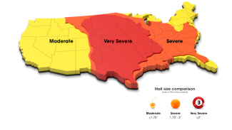 Hail severity map