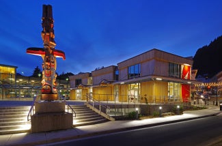 Sealaska Heritage Institute Arts Pavilion, Heritage Square, and Sealaska Cultural Values Totem Pole | Zane Jones