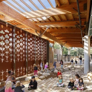 children in building