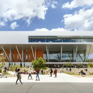   The four-story 85,000-square-foot Palomar College Library in San Marcos, Ca