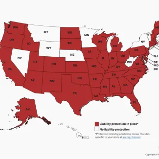 map showing which states in the United States have Good Samaritan laws