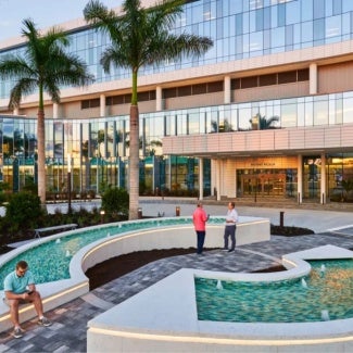 Sarasota Memorial Hospital - Venice, main entry day, flad architects