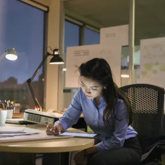 Woman working at desk