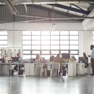 People working in an office