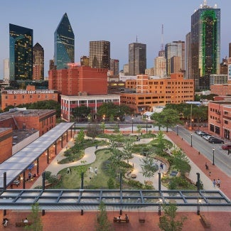 West End Square aerial looking east.