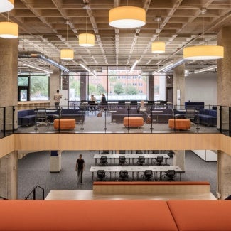 View of upper level from inside of Student Success District, University of Arizona 