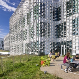 The terraces give users access to fresh air and views at each level of the building.