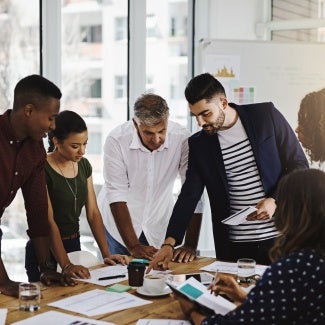 Group of creatives working together.