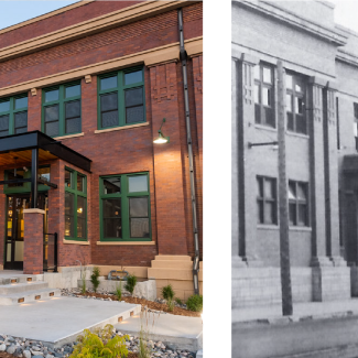 Exterior of Cheyenne, Wyoming, train depot