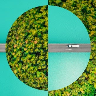abstract composite image illustrating green infrastructure