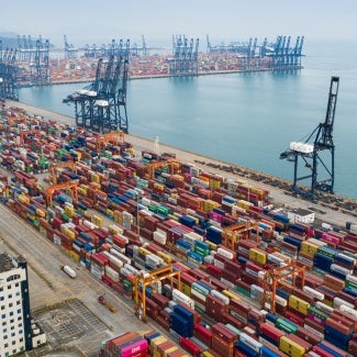 shipping containers at shipping port