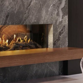 Fireplace in contemporary home