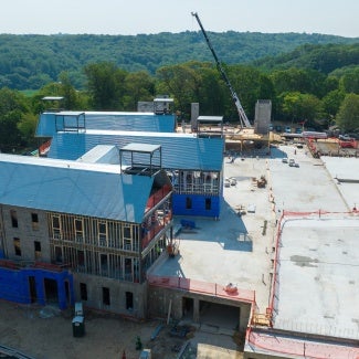 A construction site at Cold Spring Harbor Laboratory
