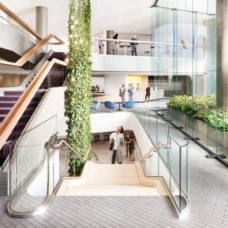 Visitors enjoying the architecture at the AIA Global Campus for Architecture and Design.