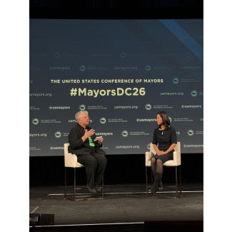 Carole Wedge and Mayor Wu