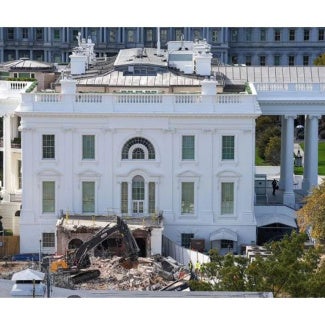 East Facade of the White House, showing the destruction of the East Portico