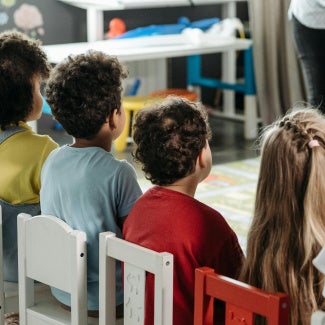 Children watching teachers