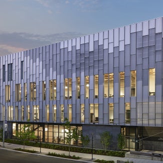 Health Sciences Education Building, University of Washington: North façade as viewed from the Burke Gilman Trail, a popular walking and biking path for campus and Seattle.