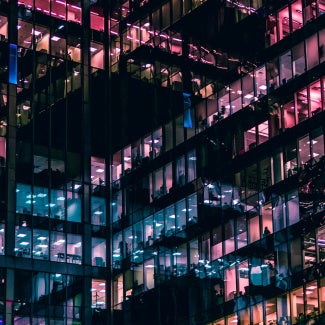 A high-tech office building