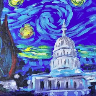 Sample painting of the artwork attendees can expect to create at this event
