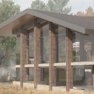 Image of winning project, which is a community space.